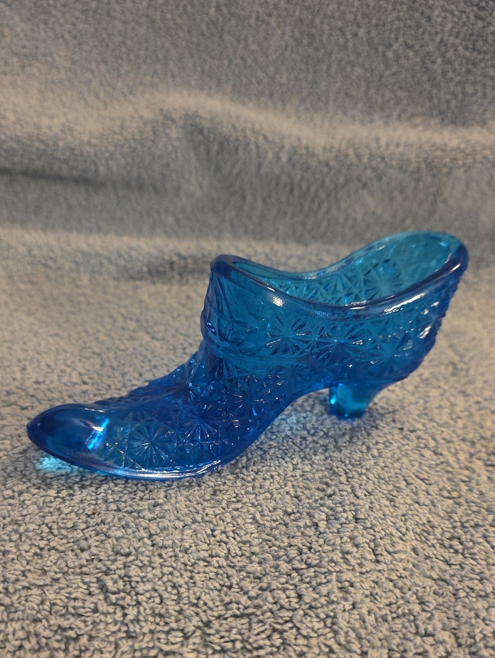 Decorative Blue Glass Shoe Figurine